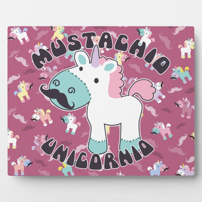 Placa Expositora ¡Mustachio Unicornio! (Frente)