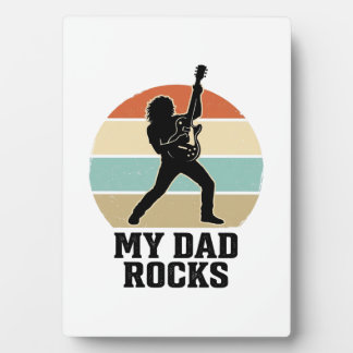 Placa Expositora My Dad Rocks Vintage Guitar Sunset Shirt Design_1