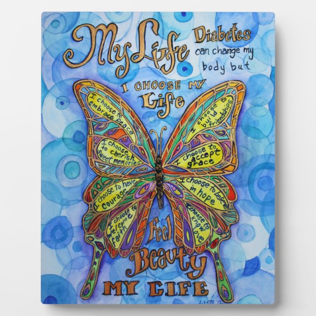 Placa Expositora My Life Diabetes Poema Inspirador Plaque (Frente)