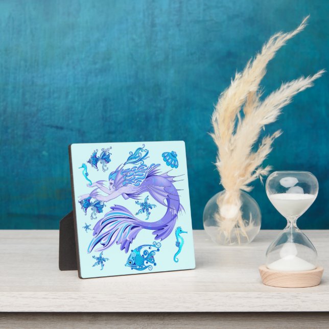 Placa Expositora Mystic Mermaid Fairy Purple Creple Ceramic Tile (in situ)
