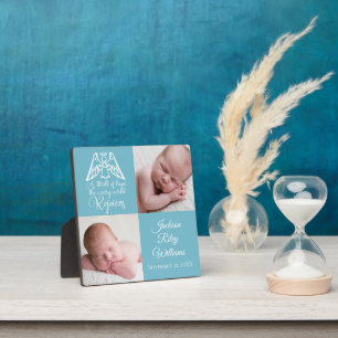 Placa Expositora Nacimiento de Navidades de Baby Boy Photo Cute Blu