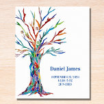 Placa Expositora Nacimiento Estatales Nursery Tabletop Plaque con E<br><div class="desc">Nacimiento Estatua de Nursery Tabletop Plaque con Easel. Esta encantadora placa de vivero hace un gran regalo para un recién nacido. Está decorado con un árbol de color arcoiris sobre un fondo blanco. Se puede personalizar fácilmente. Árbol mosaico original © Michele Davies.</div>