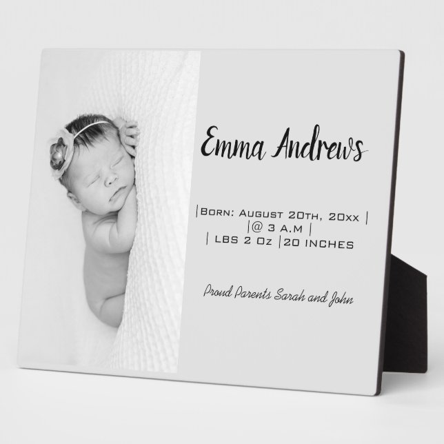 Placa Expositora Nacimiento personalizado  (Lado)