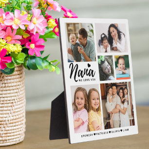 Placa Expositora Nana We Love You Grandkids Denomina Collage de fot