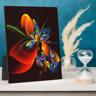 Placa Expositora Naranja azul Floral Moderno Resumen Patrón de arte