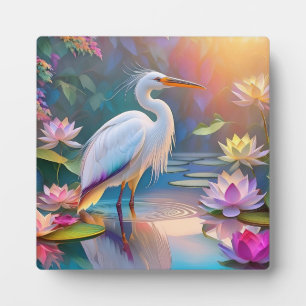 Placa Expositora Naranja Billing White Heron Fantasy Bird
