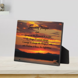 Placa Expositora Naranja de oración de la Serenidad inspiradora Sun