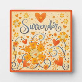 Placa Expositora Naranja inspirador de la rendición floral del cora