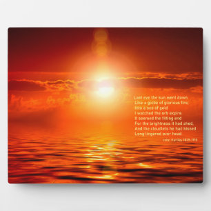 Placa Expositora Naranja inspirador del atardecer Golden Sky Sea Go