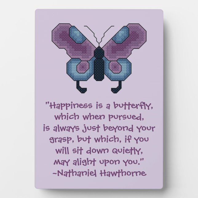 Placa Expositora Nathaniel Hawthorne Butterfly Happiness Quita (Frente)