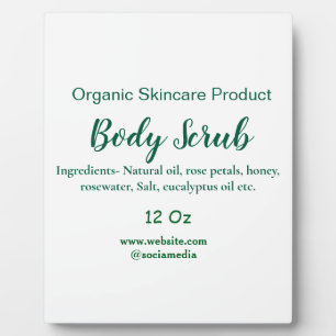 Placa Expositora Naturaleza verde orgánica exfoliación corporal man