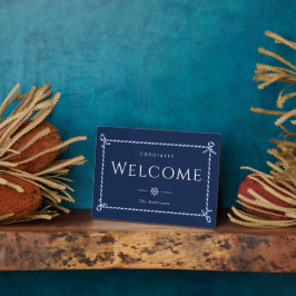 Placa Expositora Nautical Rope Formal Welcome Navy