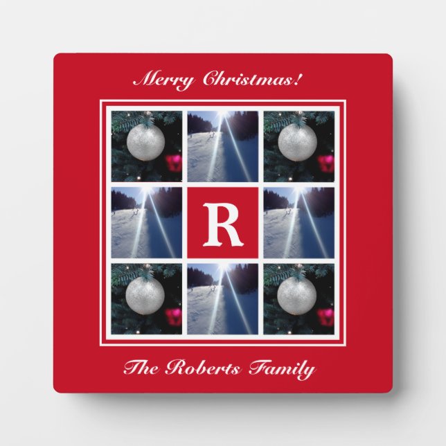 Placa Expositora Navidad de fotos de la familia de personalizados (Frente)