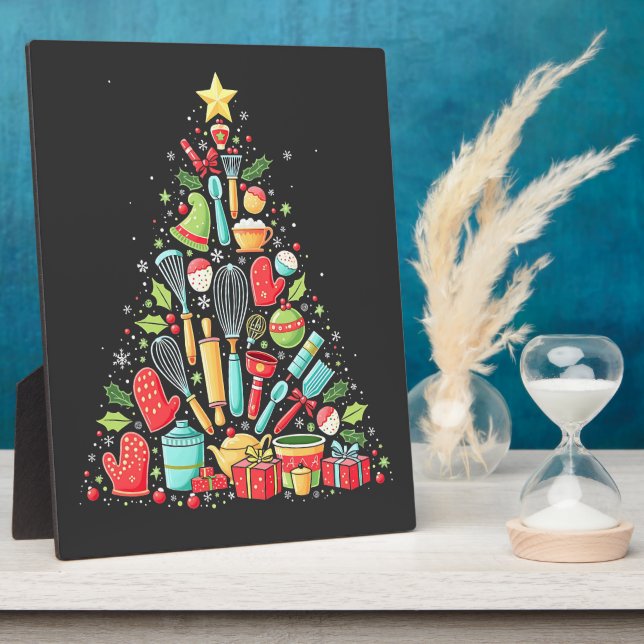 Placa Expositora Navidad Tree Baking Chef Cook Xmas (Lado)
