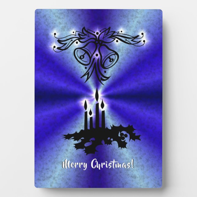 Placa Expositora Navidades Artdeco sobre el arcoiris verde azul (Frente)