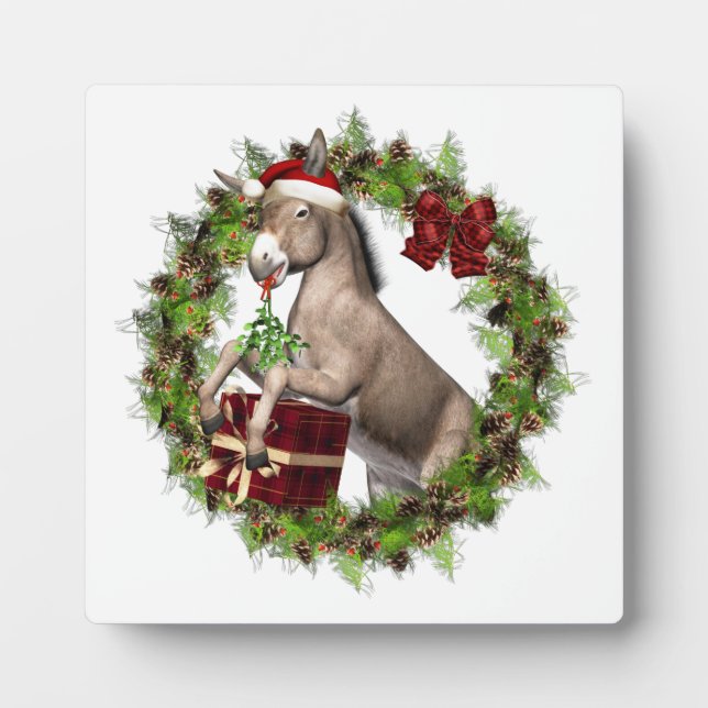 Placa Expositora Navidades Burkey Santa Tabletop Plaque con Easel (Frente)
