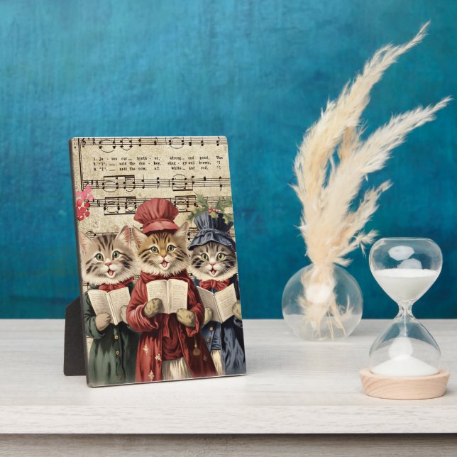 Placa Expositora Navidades cargando gatos (Lado)