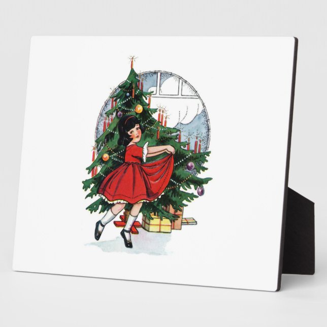 Placa Expositora Navidades Chica Vintage Ilustracion (Lado)