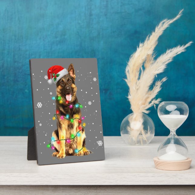 Placa Expositora Navidades de árbol de pastores alemanes dulces nav (Lado)