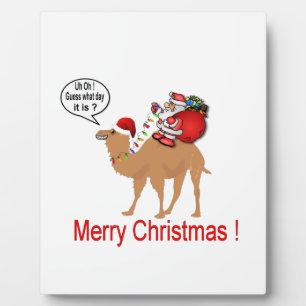 Placa Expositora Navidades de camellos de Hump Day con Santa