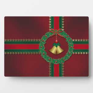 Placa Expositora Navidades de Estrellas y Rayas Foto Plaque