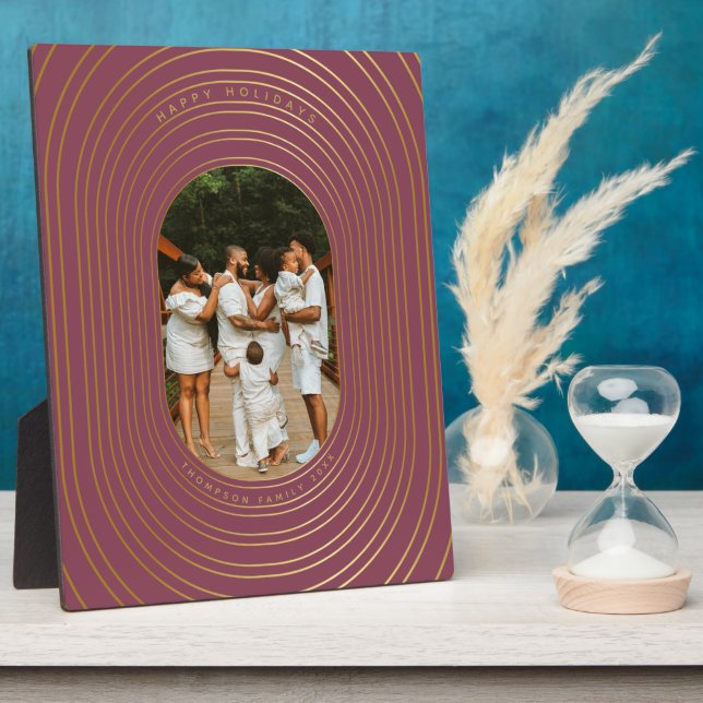 Placa Expositora Navidades de la familia de fotos del Personalizado (Lado)