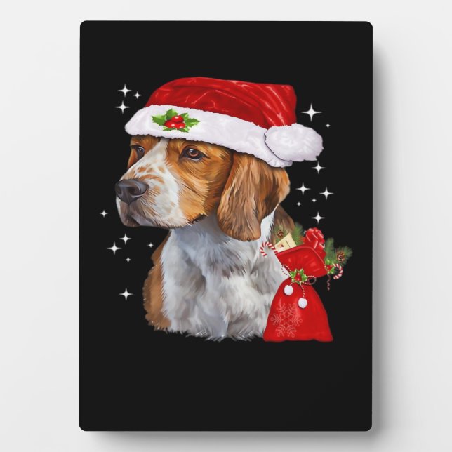 Placa Expositora Navidades De Perro Beagle En Navidades Familiares  (Frente)