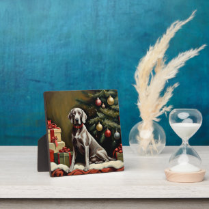 Placa Expositora Navidades de perros de Weimaraner
