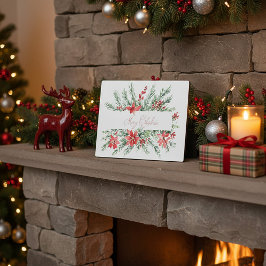 Placa Expositora Navidades de poinsettia y vegetación acuática