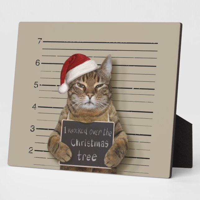 Placa Expositora Navidades del gato Mugshot (Lado)