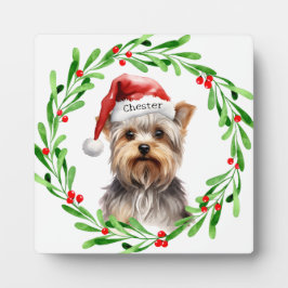 Placa Expositora Navidades Dog Yorkie Yorkshire Terrier Holidays