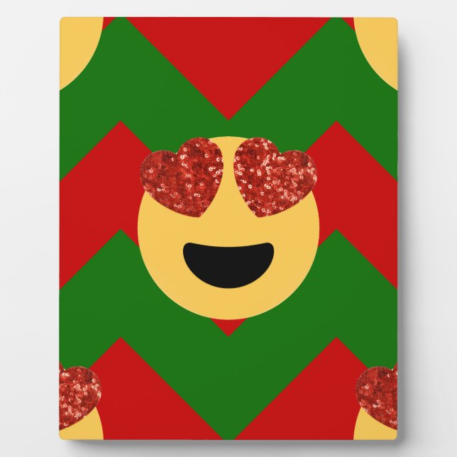 Placa Expositora navidades emoji del ojo del corazón (Frente)