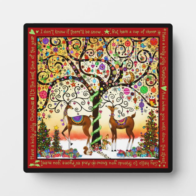 Placa Expositora Navidades festivos de Holly Jolly (Frente)