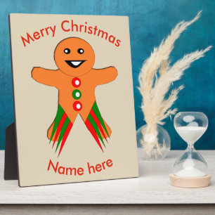 Placa Expositora Navidades Fiesta Gingerbread Man Personalizado Pla