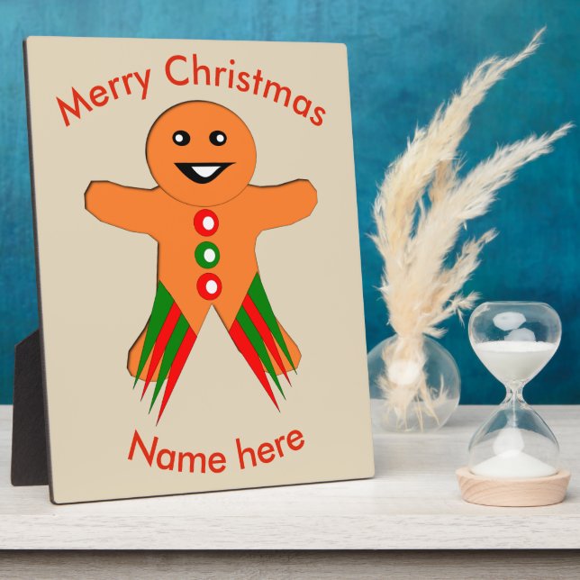 Placa Expositora Navidades Fiesta Gingerbread Man Personalizado Pla (Lado)