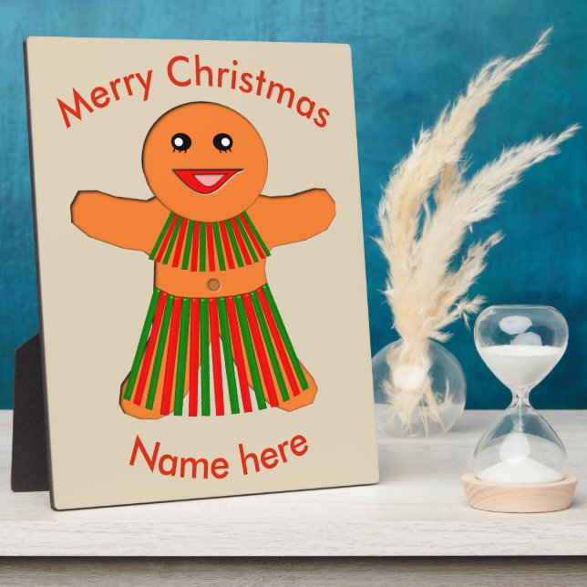 Placa Expositora Navidades Fiesta Gingerbread Personalizado Plaque (Lado)