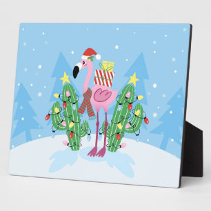 Placa Expositora Navidades Flamingo con Cactus