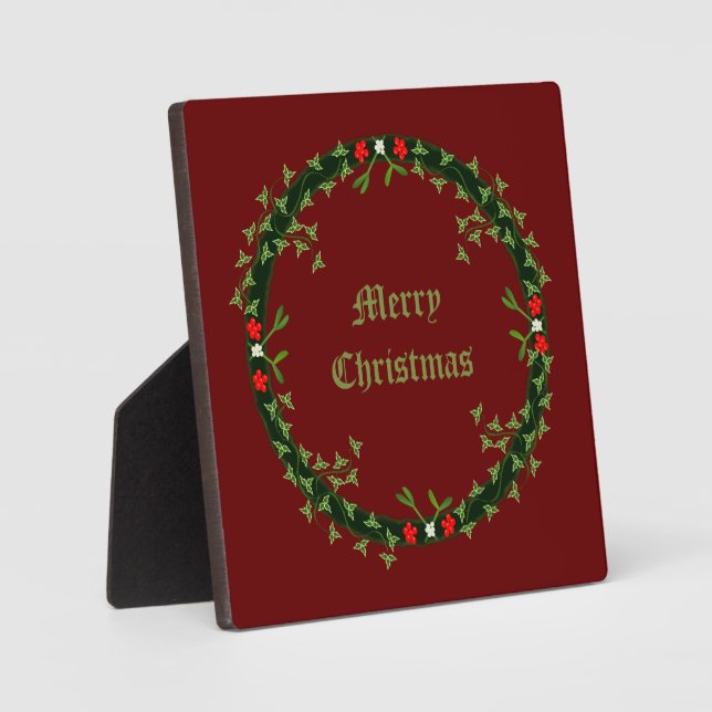 Placa Expositora Navidades góticos Personalizado Wreath (Anverso)