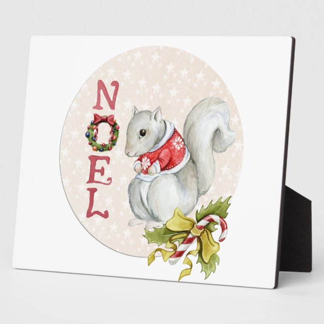Placa Expositora Navidades Ilustracion de ardilla (Lado)