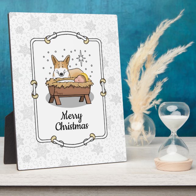 Placa Expositora Navidades Natividad Pembroke Welsh Corgi (rojo1) D (Lado)
