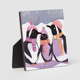 Placa Expositora Navidades Penguin Friends | Acuarela de invierno