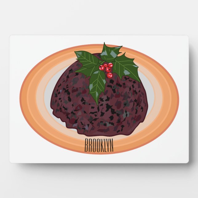 Placa Expositora Navidades pudding personalizado ilustracion (Frente)