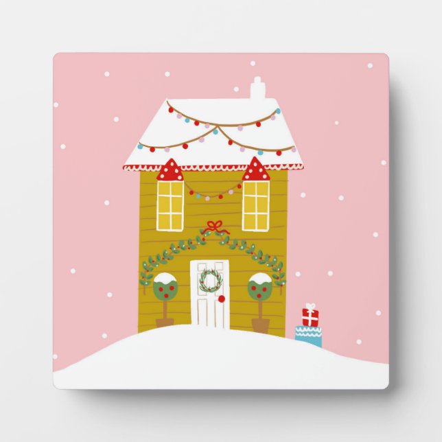 Placa Expositora Navidades rosados Fiesta niños vacaciones de cumpl (Frente)