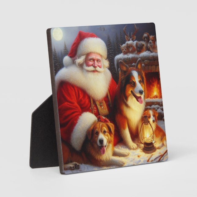 Placa Expositora Navidades Santa Claus con perros 1 (Anverso)
