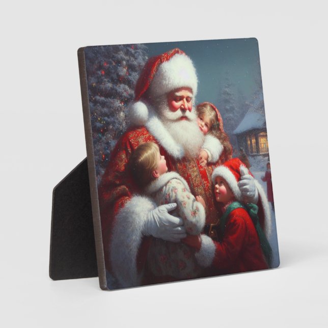Placa Expositora Navidades Santa con niños 4 (Anverso)