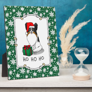 Placa Expositora Navidades Santa Hat Papillon (tricolor) Perro Cute