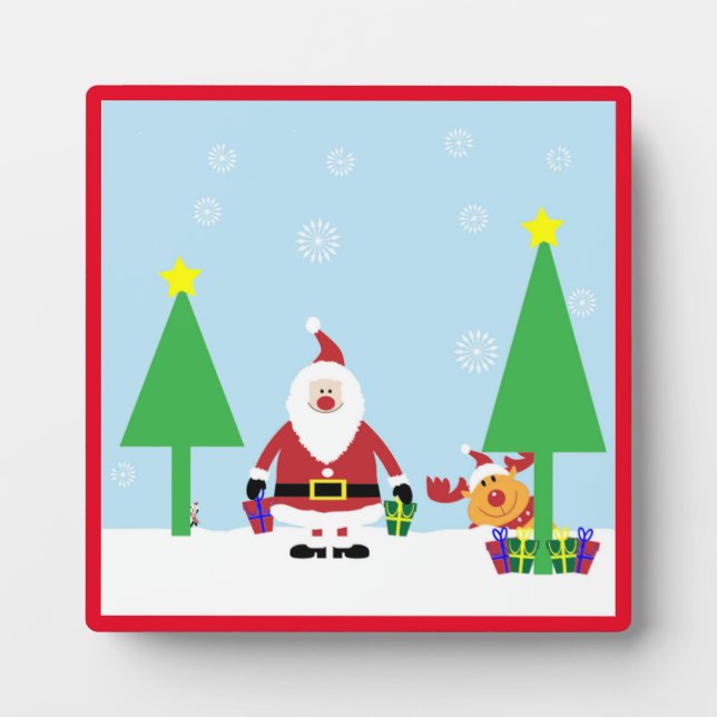 PLACA EXPOSITORA NAVIDADES SANTA SCENE (Frente)