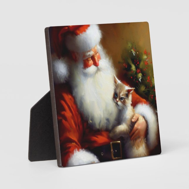 Placa Expositora Navidades Santa y un gato 3 (Anverso)