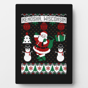 Placa Expositora Navidades Suéter feo Kenosha Wisconsin