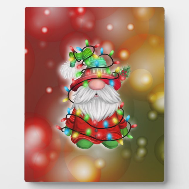 Placa Expositora Navidades Sweater Gnome Holiday Luces Tangle (Frente)